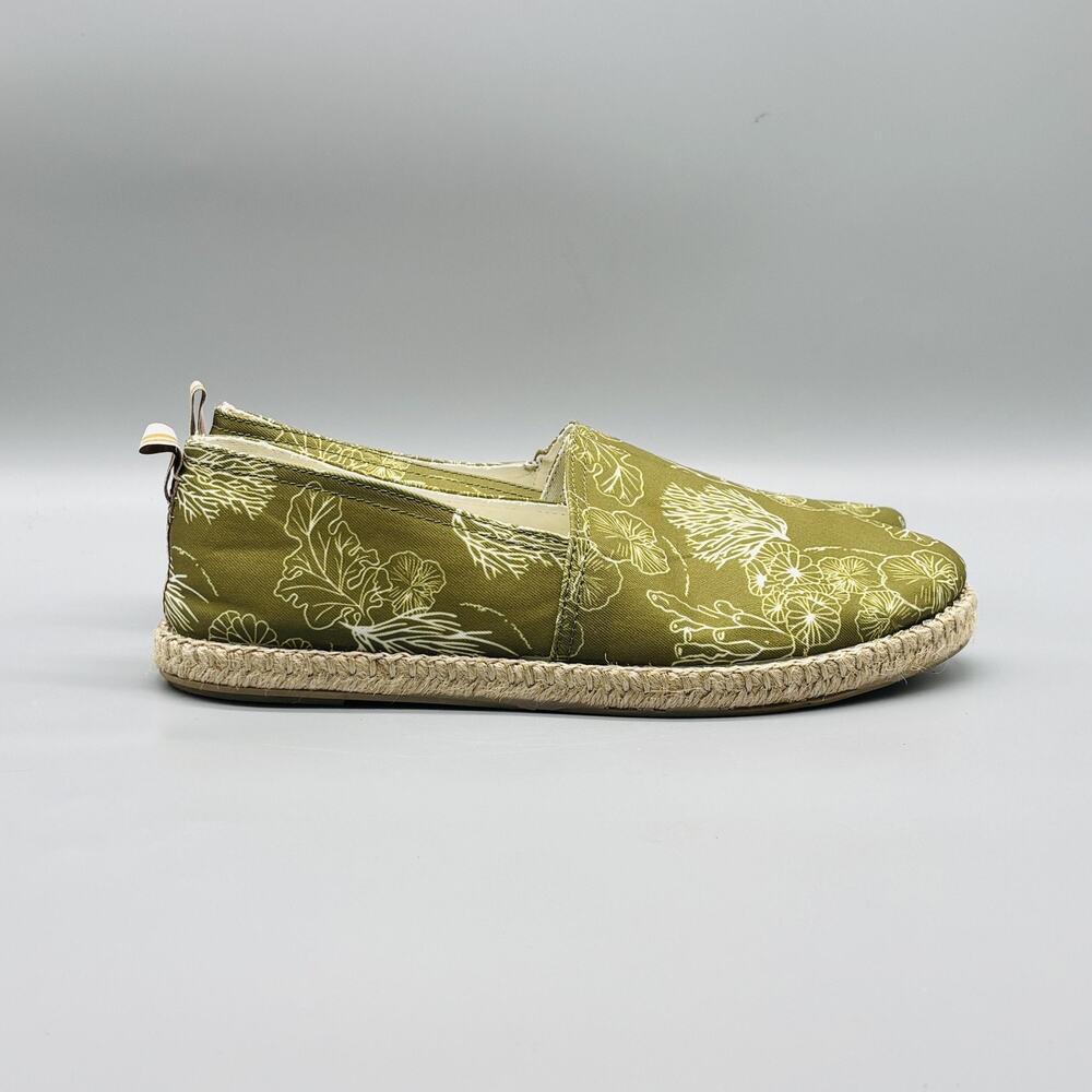 Vionic Shoes Womens 9 Green Canvas Floral Laguna Espadrille Comfort Beach Casual